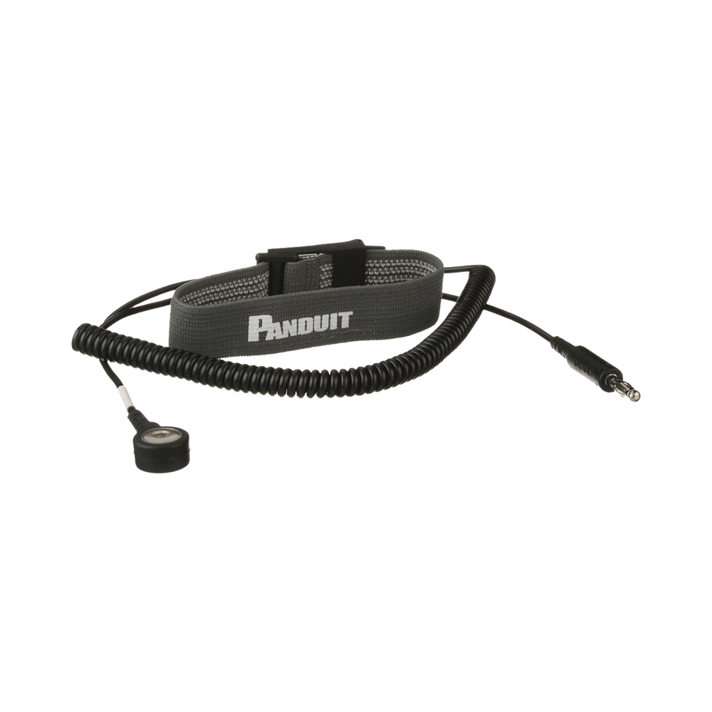 Pulsera Panduit Anti Descargas Electroestática (ESD), de Tela Ajustable, con Cable en Espiral de 1.82m (6ft) - SILYMX