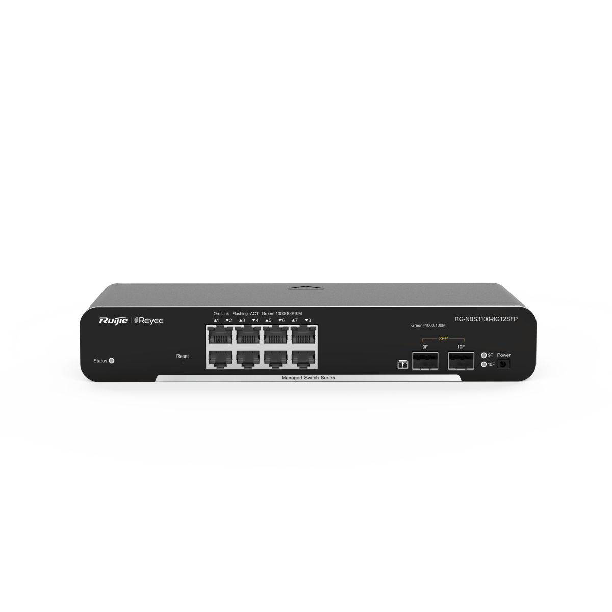Switch Administrable PoE con 8 puertos Gigabit PoE 802.3af/at + 2 SFP para fibra 1Gb, gestión gratuita desde la nube, 125w - SILYMX