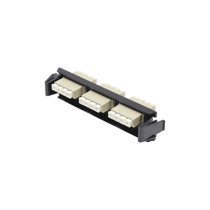 Placa acopladora de Fibra Óptica Quick-Pack Con 3 Conectores LC Quad (12 Fibras) Para fibra Multimodo Beige - SILYMX