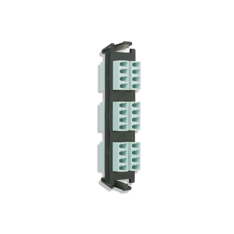 Placa acopladora de Fibra Óptica Quick-Pack Con 6 Conectores LC Quad (24 Fibras) Para Fibra Multimodo Aqua - SILYMX