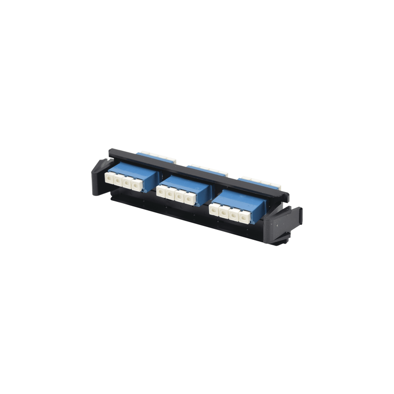 Placa acopladora de Fibra Óptica Quick-Pack Con 6 Conectores LC/UPC Duplex (12 Fibras) Para Fibra Monomodo Azul - SILYMX