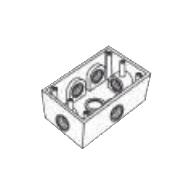 Caja Condulet FS de 1/2" (12.7 mm) con seis bocas a prueba de intemperie. - SILYMX