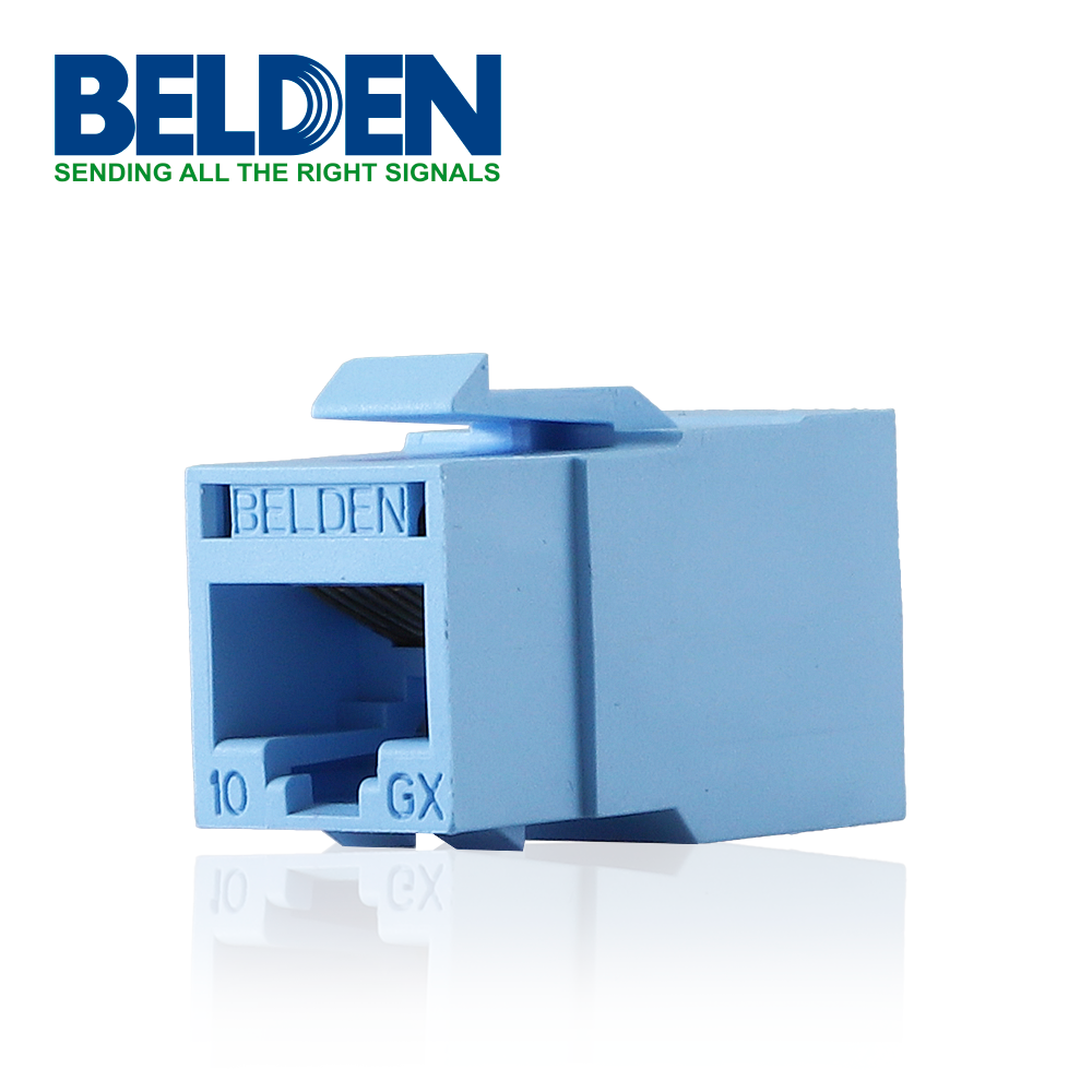 Conector Modular Jack Rj45 Cat6a Estilo Keyconnect Azul Claro Compatible Con Faceplate Ax102660,ax102655,ax102249 Esquema De Cableado T568a/b - SILYMX