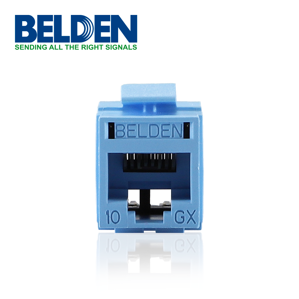 Conector Modular Jack Rj45 Cat6a Estilo Keyconnect Azul Claro Compatible Con Faceplate Ax102660,ax102655,ax102249 Esquema De Cableado T568a/b - SILYMX