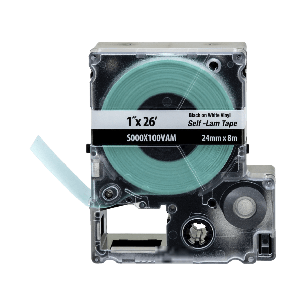 Casete de Etiquetas Autolaminadas de Cinta Continua de 24 mm de Ancho 8 m de Largo Para Cables de 2.5 a 5.1 mm (10-12 AWG) de Diámetro Color Blanco - SILYMX