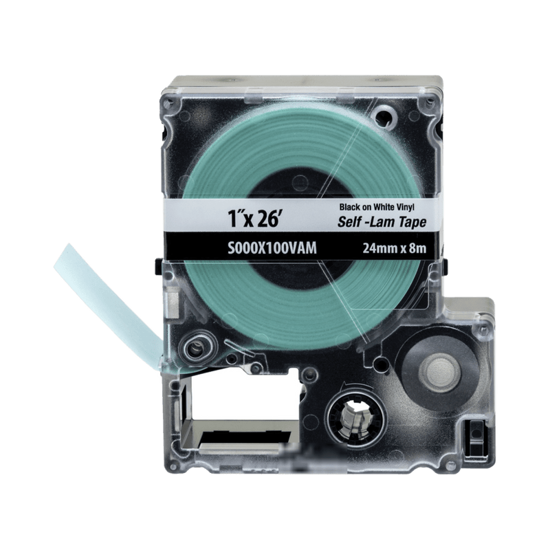 Casete de Etiquetas Autolaminadas de Cinta Continua de 24 mm de Ancho 8 m de Largo Para Cables de 2.5 a 5.1 mm (10-12 AWG) de Diámetro Color Blanco - SILYMX