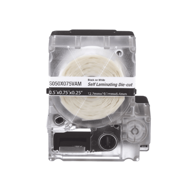 Casete de 200 Etiquetas Autolaminadas de 25.4 x 38.1 mm, para Cables de 3.1 a 7 mm de Diámetro, Área de Impresión Color Blanco - SILYMX