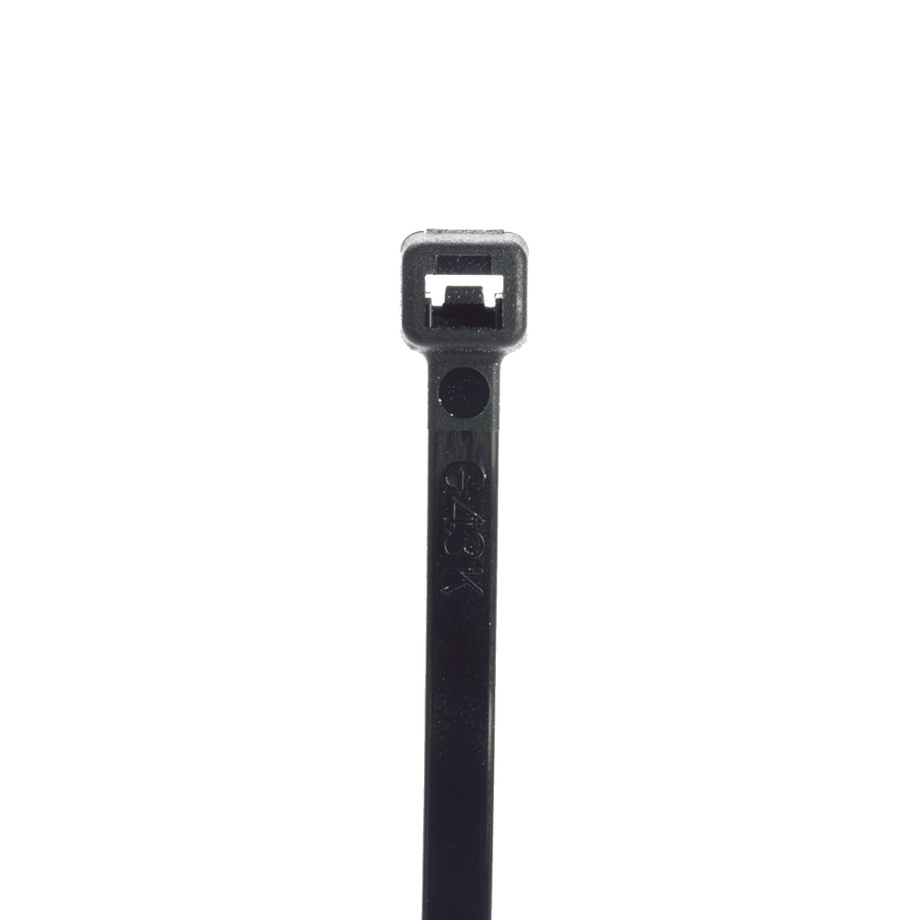 Cincho de Nylon 6.6 StrongHold™, de 188mm de largo, Color Negro, Exterior Resistente a Rayos UV, Paquete de 1000pz