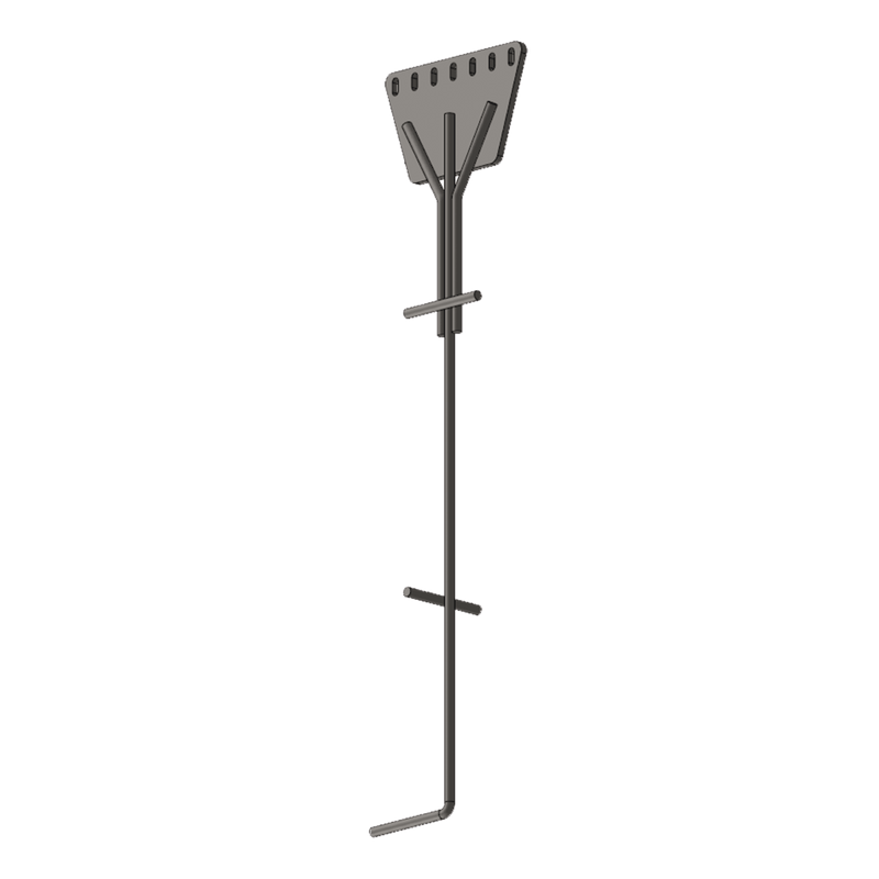 Ancla De Piso Tipo Paleta 7 Orificios Para Retenida. Placa: 3/4", Redondo: 1", Altura: 210 Cm. Galv. Inmersión. SAZ-90G-7R - SILYMX