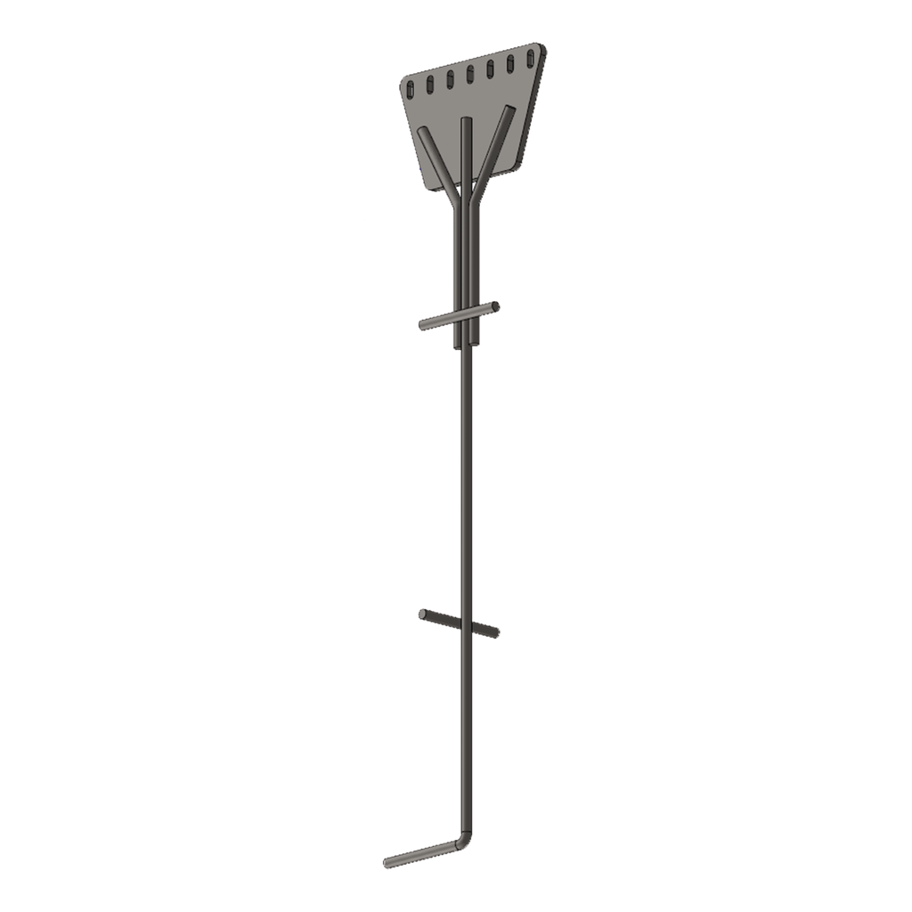 Ancla De Piso Tipo Paleta 7 Orificios Para Retenida. Placa: 3/4", Redondo: 1", Altura: 210 Cm. Galv. Inmersión. SAZ-90G-7R - SILYMX