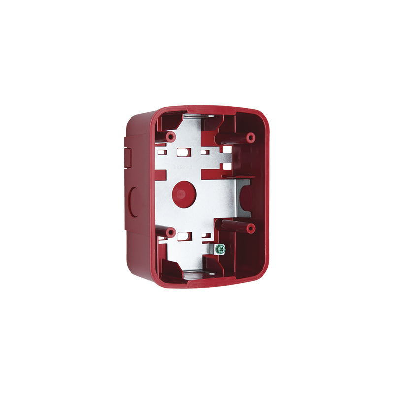Caja de Montaje en Pared para Bocina y Bocina con Lampara Estroboscopica y para montaje en Techo de Bocinas, Color Rojo - SILYMX