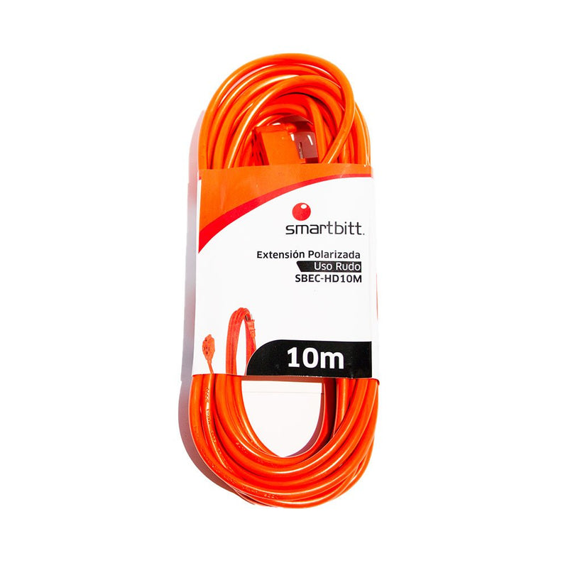Extensión Smartbitt SBEC-HD10M - 3 Contactos - 10m - Uso Rudo - Naranja - SILYMX