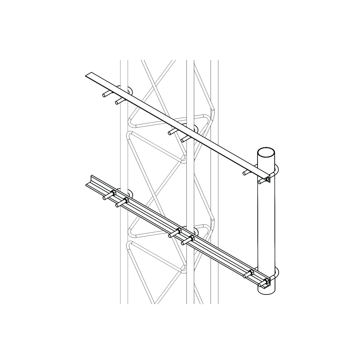 Brazo Lateral Liviano Para Tramo Stz30G Galvanizado Por Inmersión En Caliente. S-BRA-LI-30G - SILYMX