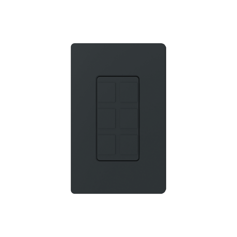 Placa de 6 puertos, color negro night. - SILYMX