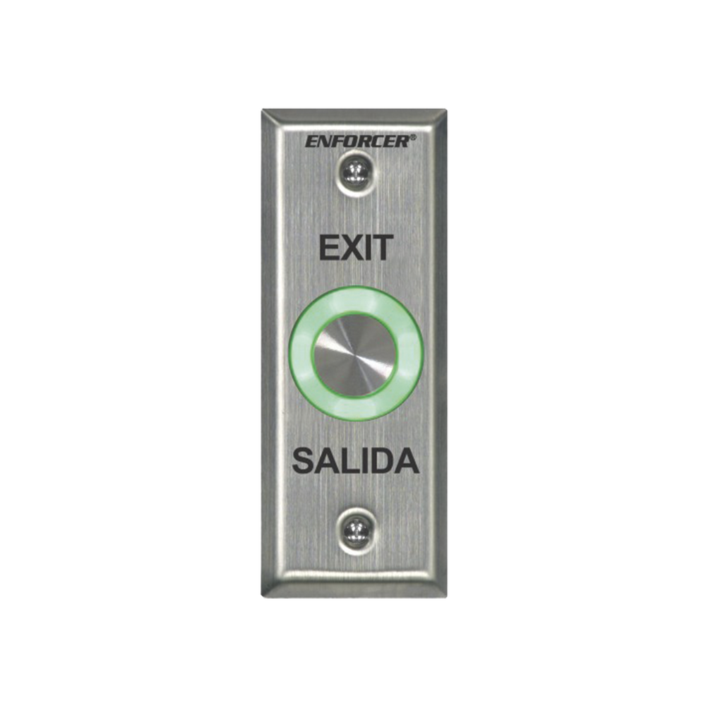 Botón de salida con aro iluminado color verde y rojo / IP65 / Buzzer / función toggle (enclavado) / Función temporizado / dos salidas de contacto NC/NO/ placa de acero inoxidable - SILYMX