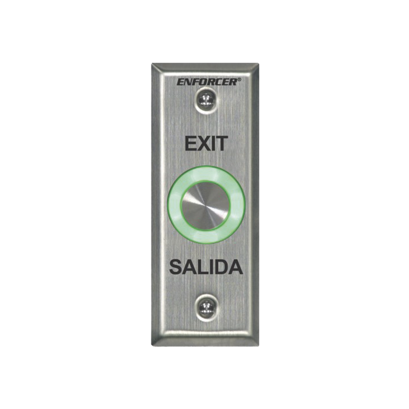 Botón de salida con aro iluminado color verde y rojo / IP65 / Buzzer / función toggle (enclavado) / Función temporizado / dos salidas de contacto NC/NO/ placa de acero inoxidable - SILYMX