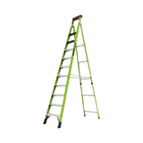 Escalera de 3.65 m Capacidad máxima de 170 Kg, inclinada, de fibra de vidrio con almohadilla de pared giratoria. - SILYMX