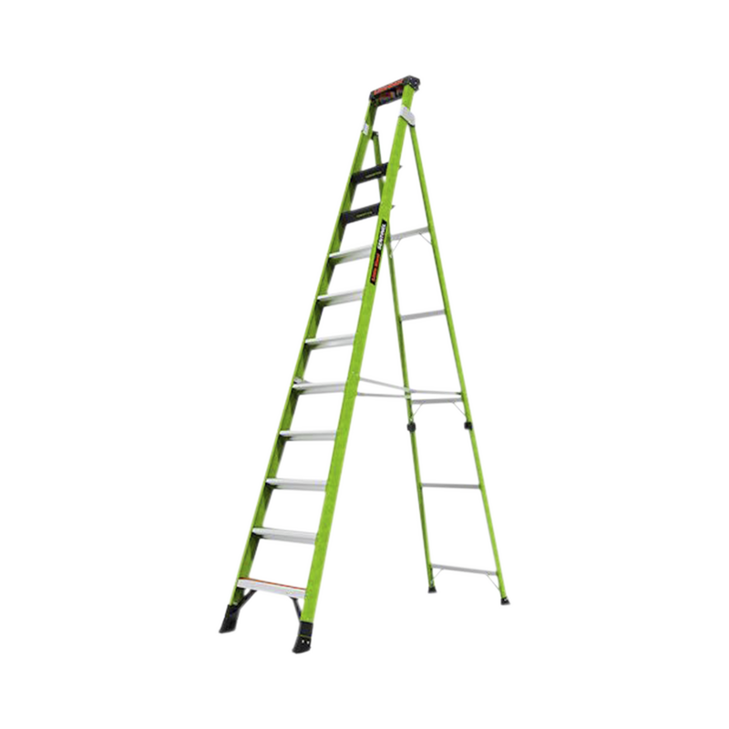Escalera de 3.65 m Capacidad máxima de 170 Kg, inclinada, de fibra de vidrio con almohadilla de pared giratoria. - SILYMX