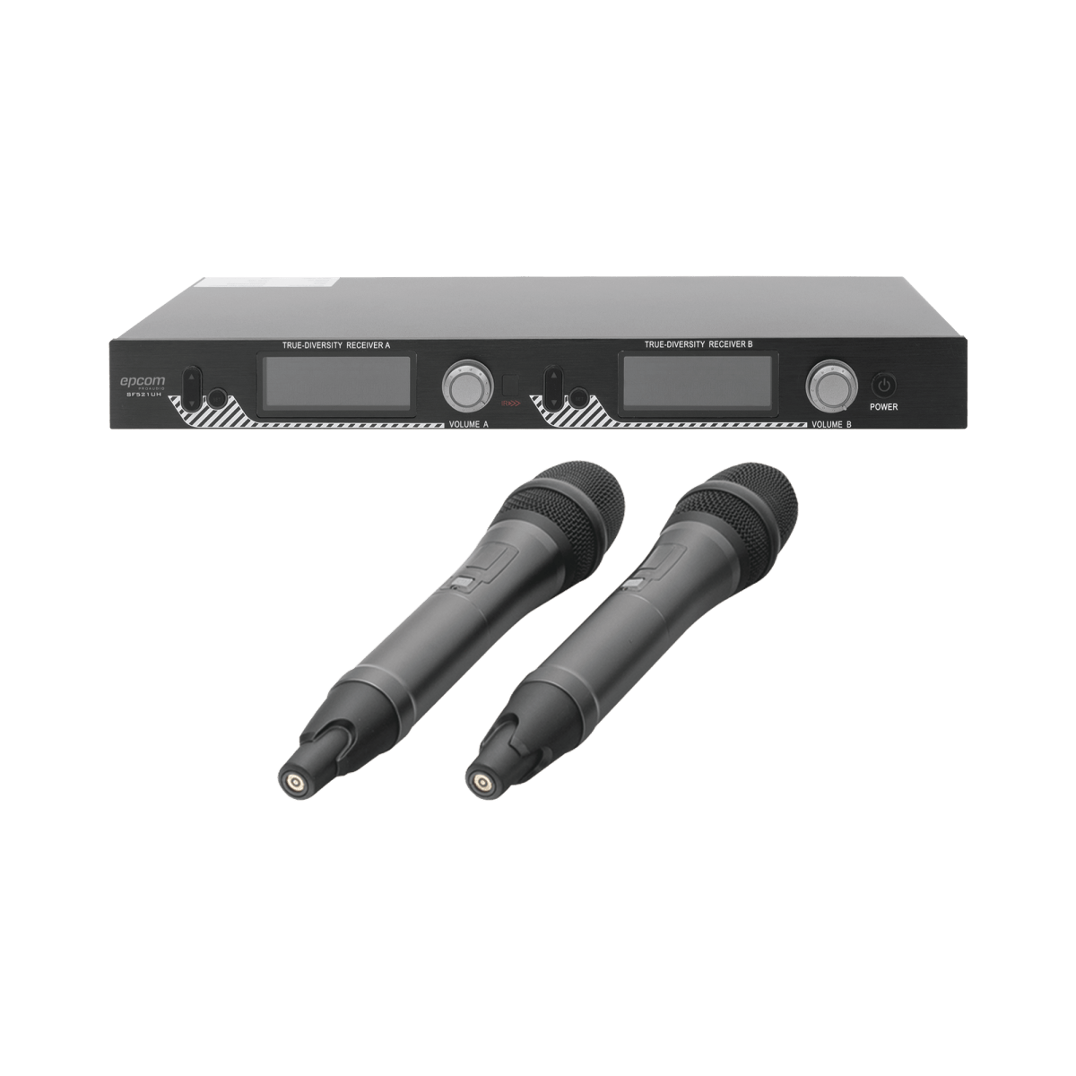 Kit de Microfonía inalámbrico | 2 Micrófonos de mano | Receptor UHF | Pantalla LCD | 200 Canales | Gran cobertura - SILYMX