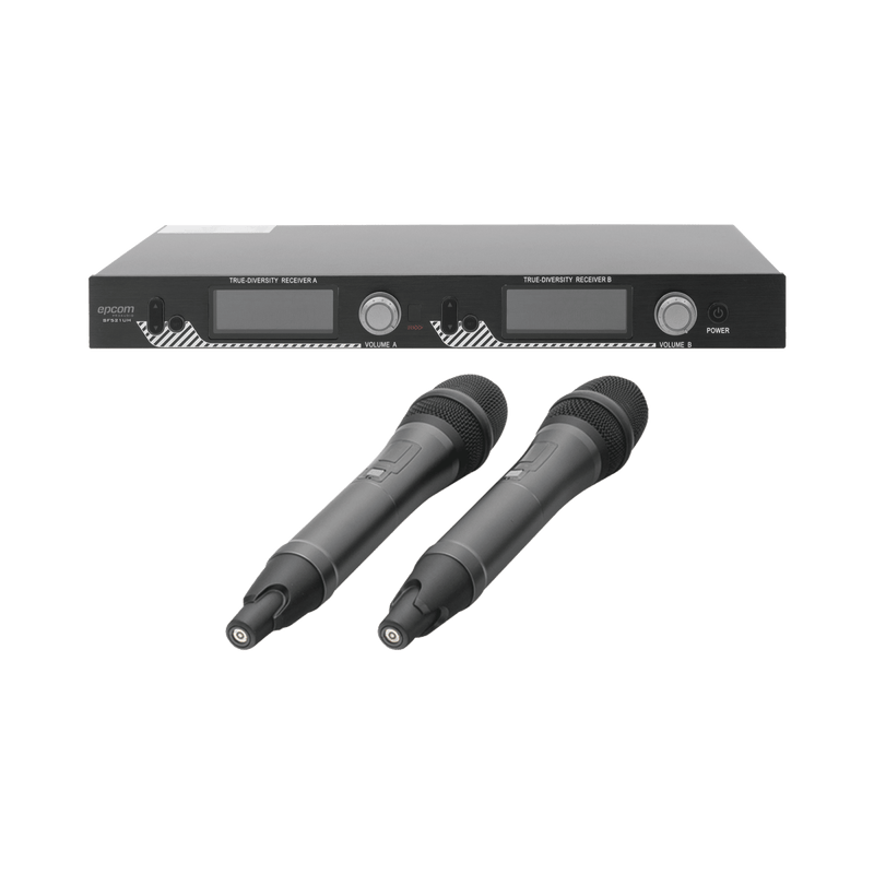 Kit de Microfonía inalámbrico | 2 Micrófonos de mano | Receptor UHF | Pantalla LCD | 200 Canales | Gran cobertura - SILYMX