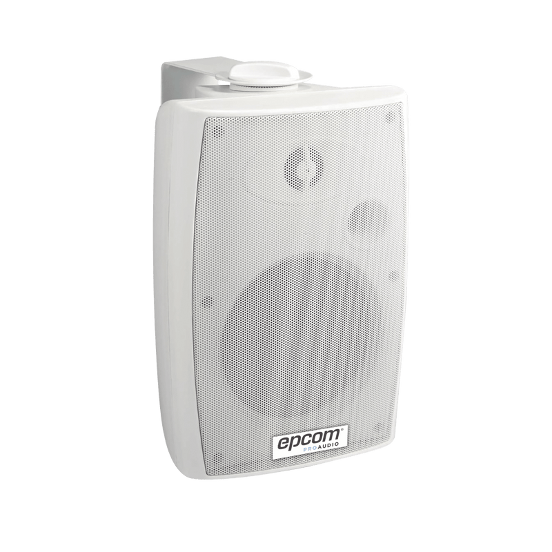 Altavoz de Pared de 2 vías | Woofer 4in + 1.5in | 2.5W - 20W | Para Sistemas 70/100V y 8 ohms | Material ABS | Rejilla y Bracket de Metal | Color Blanco - SILYMX
