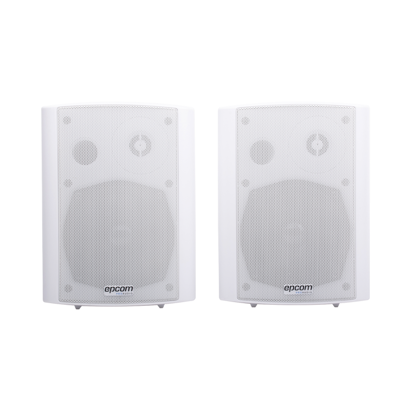 Altavoces de Montaje en Pared Activo 5"+1.5"/ RMS 20W@8ohms y Pasivo 20W/ Material ABS/ Reja Metálica/ Bracket de Metal/ Color Blanco - SILYMX