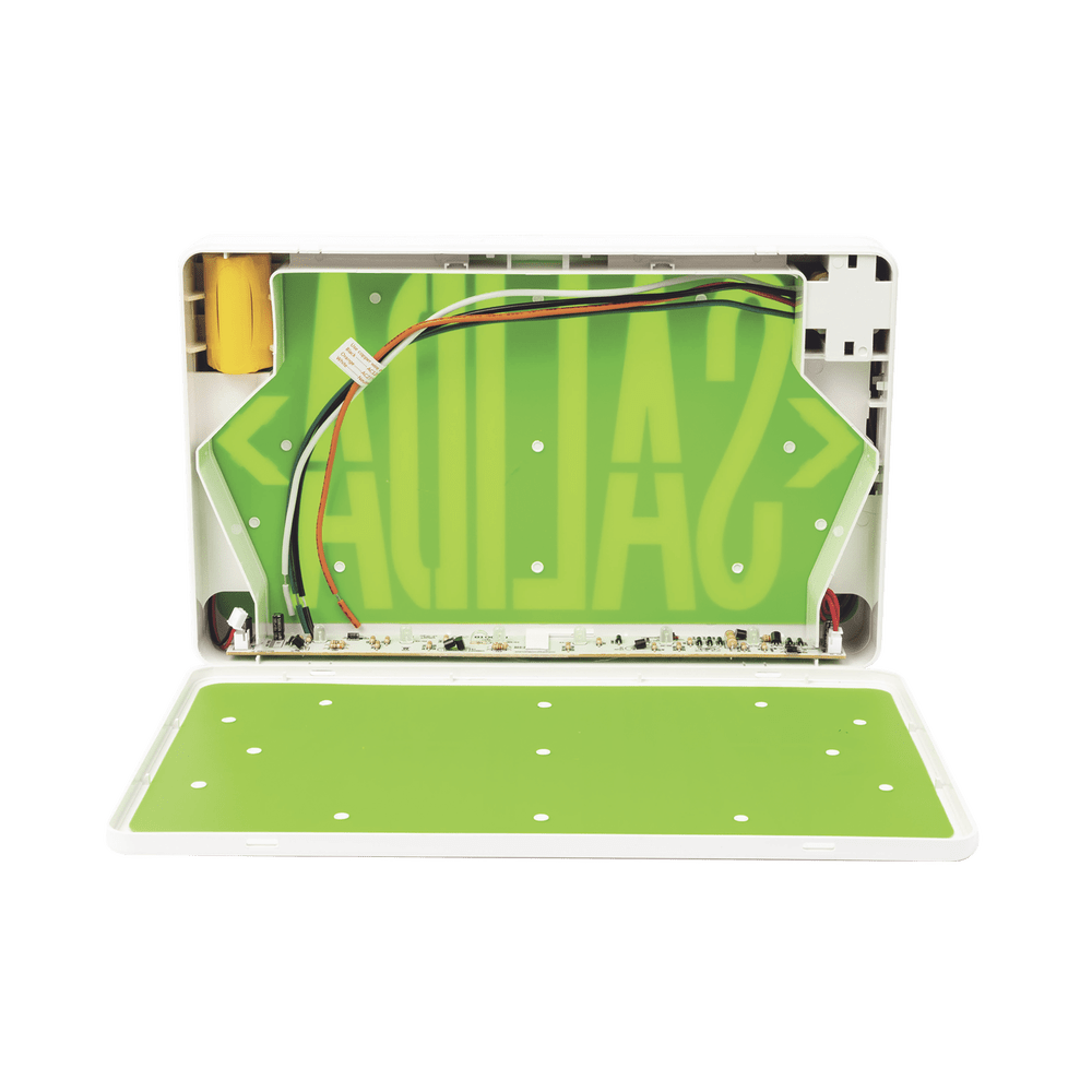 Letrero LED de SALIDA Universal con alto brillo uso en pared, lateral o techo Batería de Respaldo Incluida - SILYMX