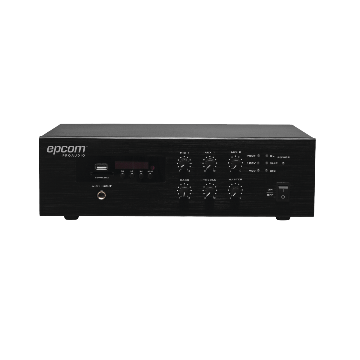 Mini Amplificador de Audio Mezclador | 240W RMS | Sistema 70/100V | MP3 | Tuner | Bluetooth | Musica ambiental y Voceo - SILYMX