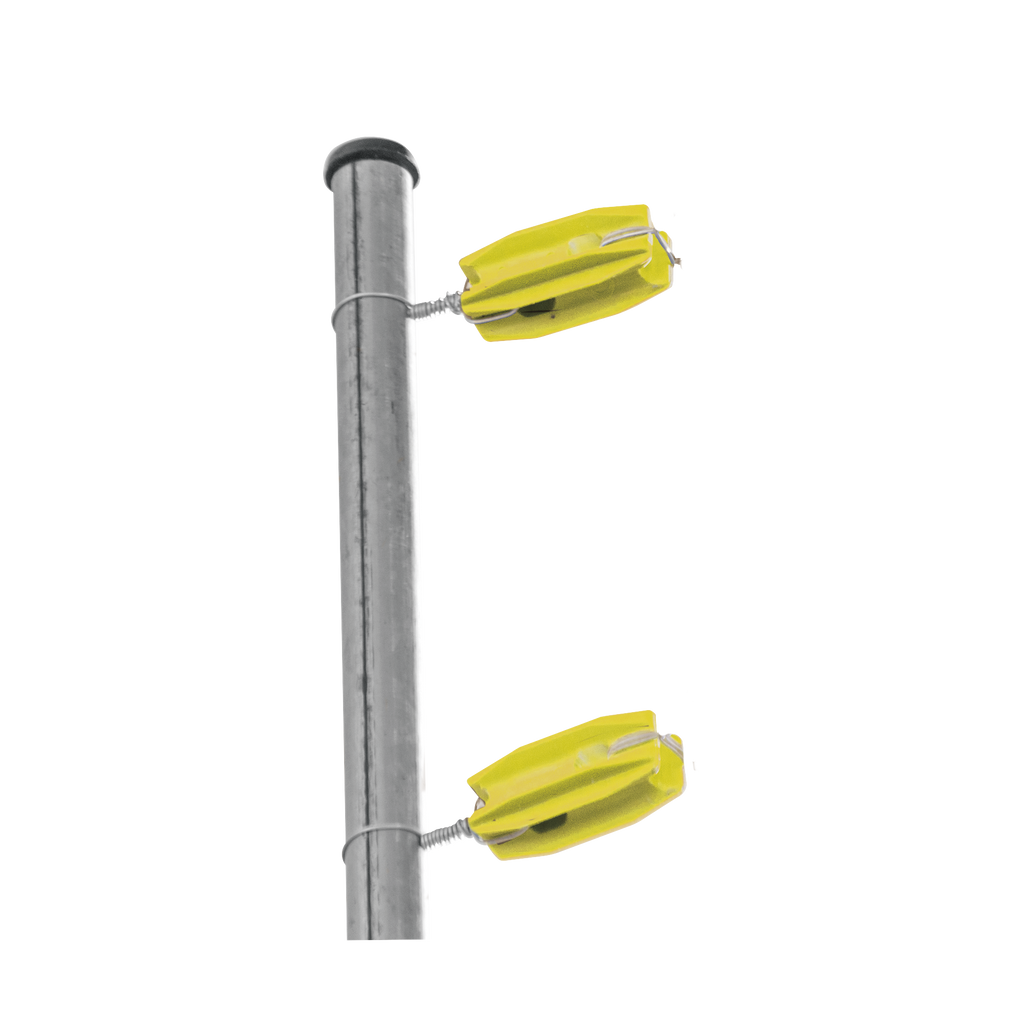Aislador de color Amarillo para postes de esquina de alta Resistencia con Anti UV de uso en cercos eléctricos