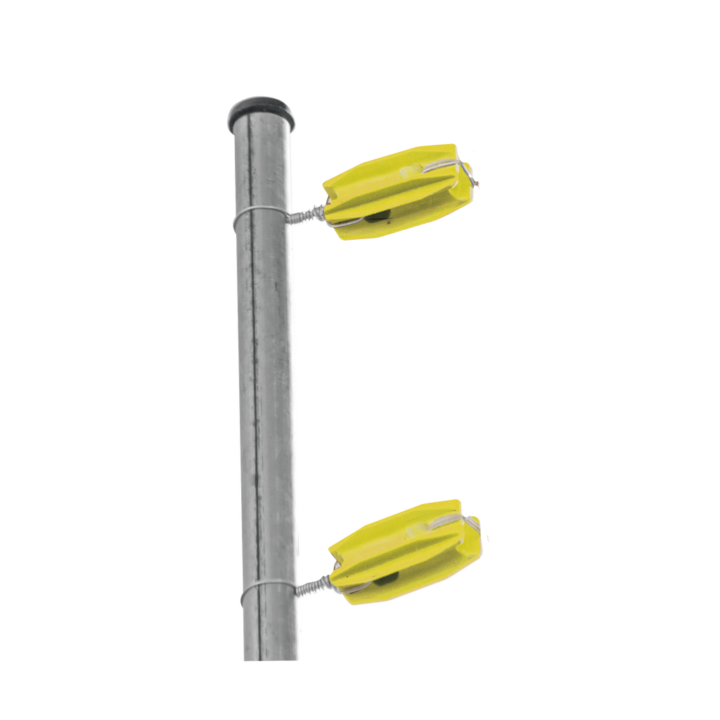 Aislador de color Amarillo para postes de esquina de alta Resistencia con Anti UV de uso en cercos eléctricos - SILYMX