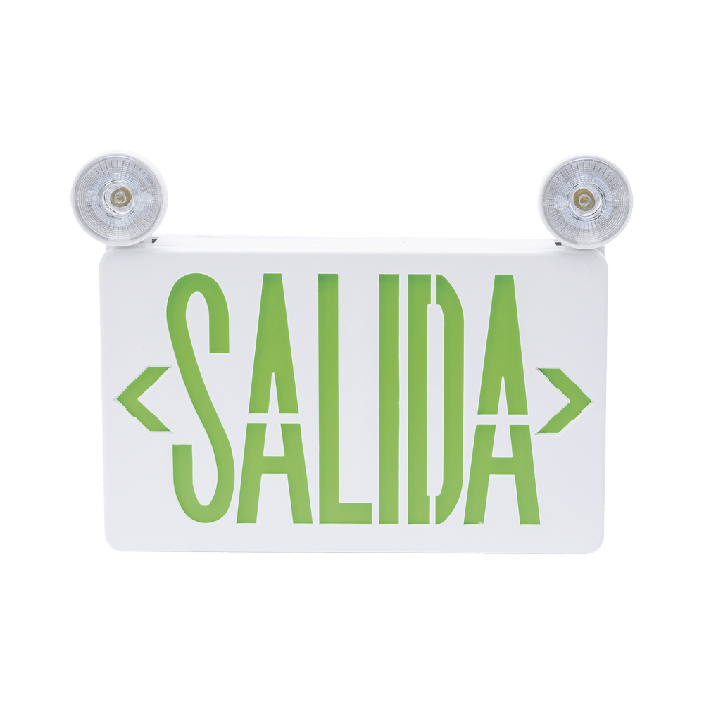 Letrero LED de SALIDA con Luz de Emergencia Montaje Universal (pared, lateral o Techo) Batería de Respaldo Incluida SFKDC860 - SILYMX