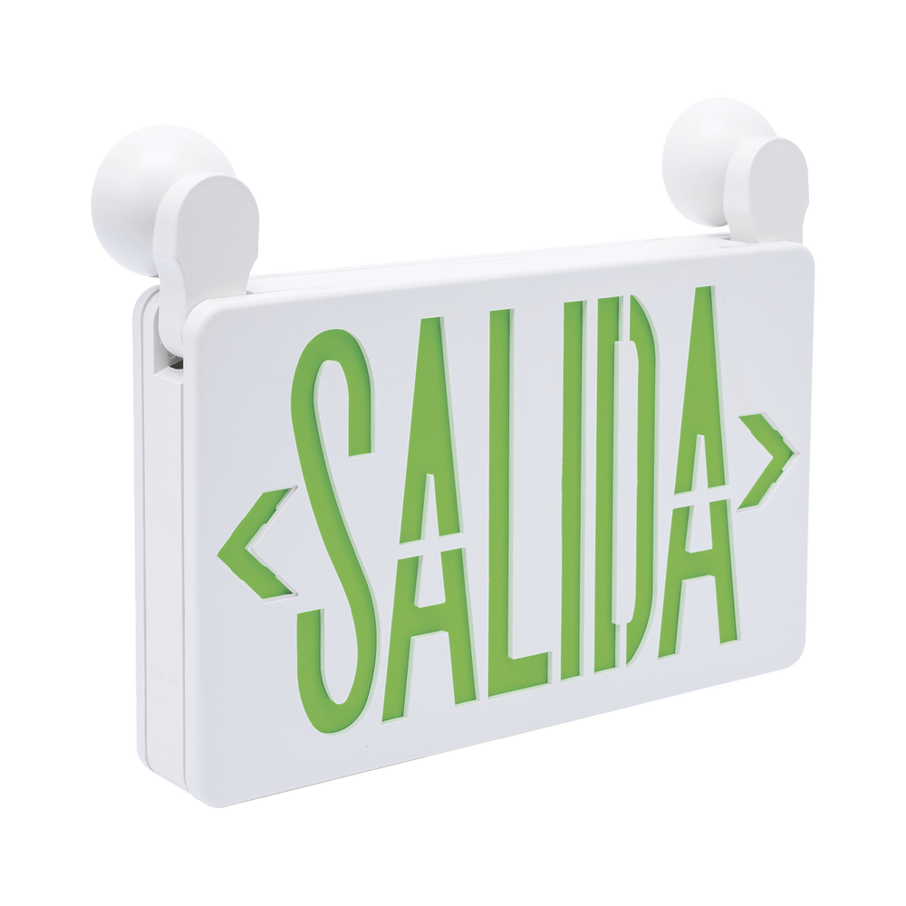 Letrero LED de SALIDA con Luz de Emergencia Montaje Universal (pared, lateral o Techo) Batería de Respaldo Incluida SFKDC860 - SILYMX