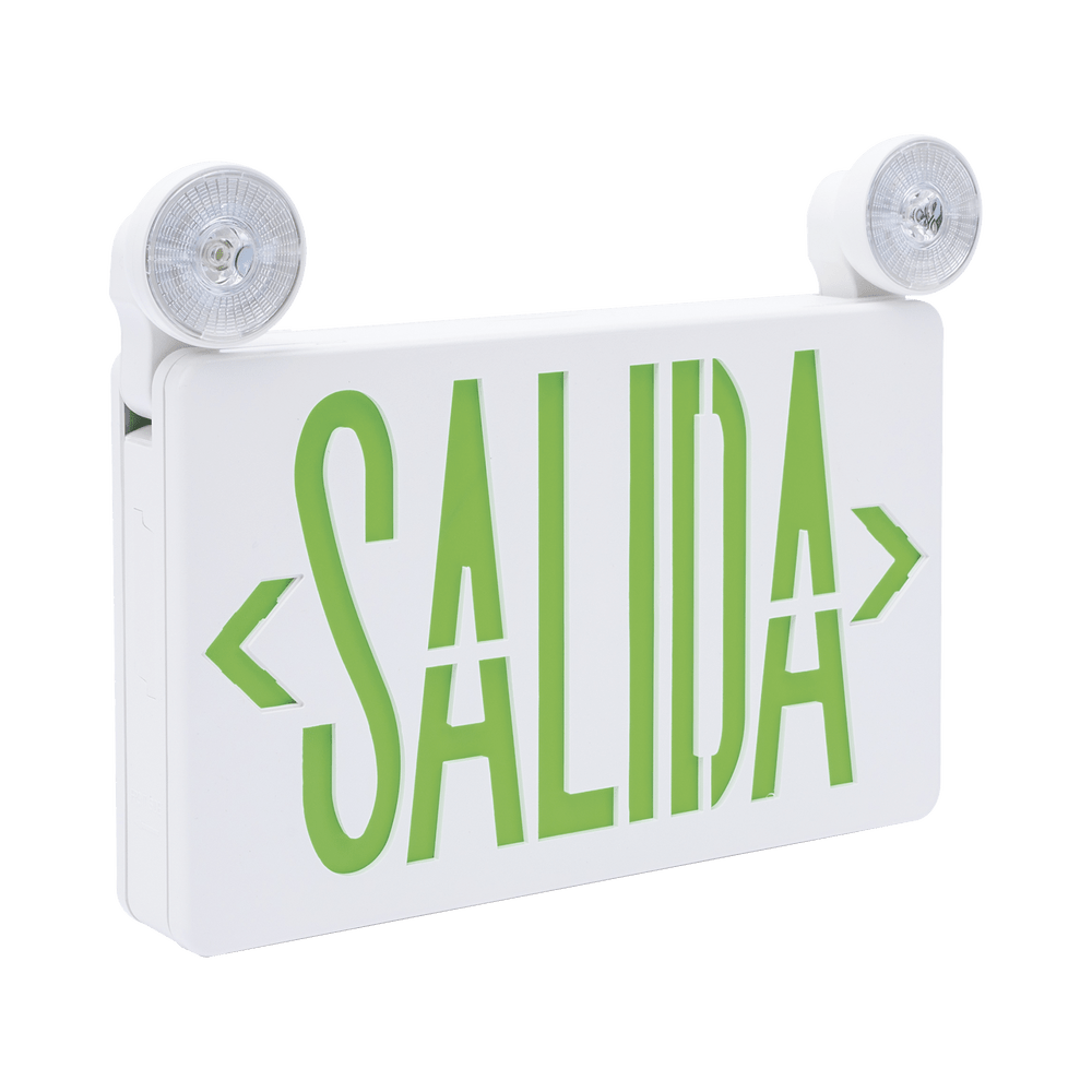 Letrero LED de SALIDA con Luz de Emergencia Montaje Universal (pared, lateral o Techo) Batería de Respaldo Incluida SFKDC860 - SILYMX