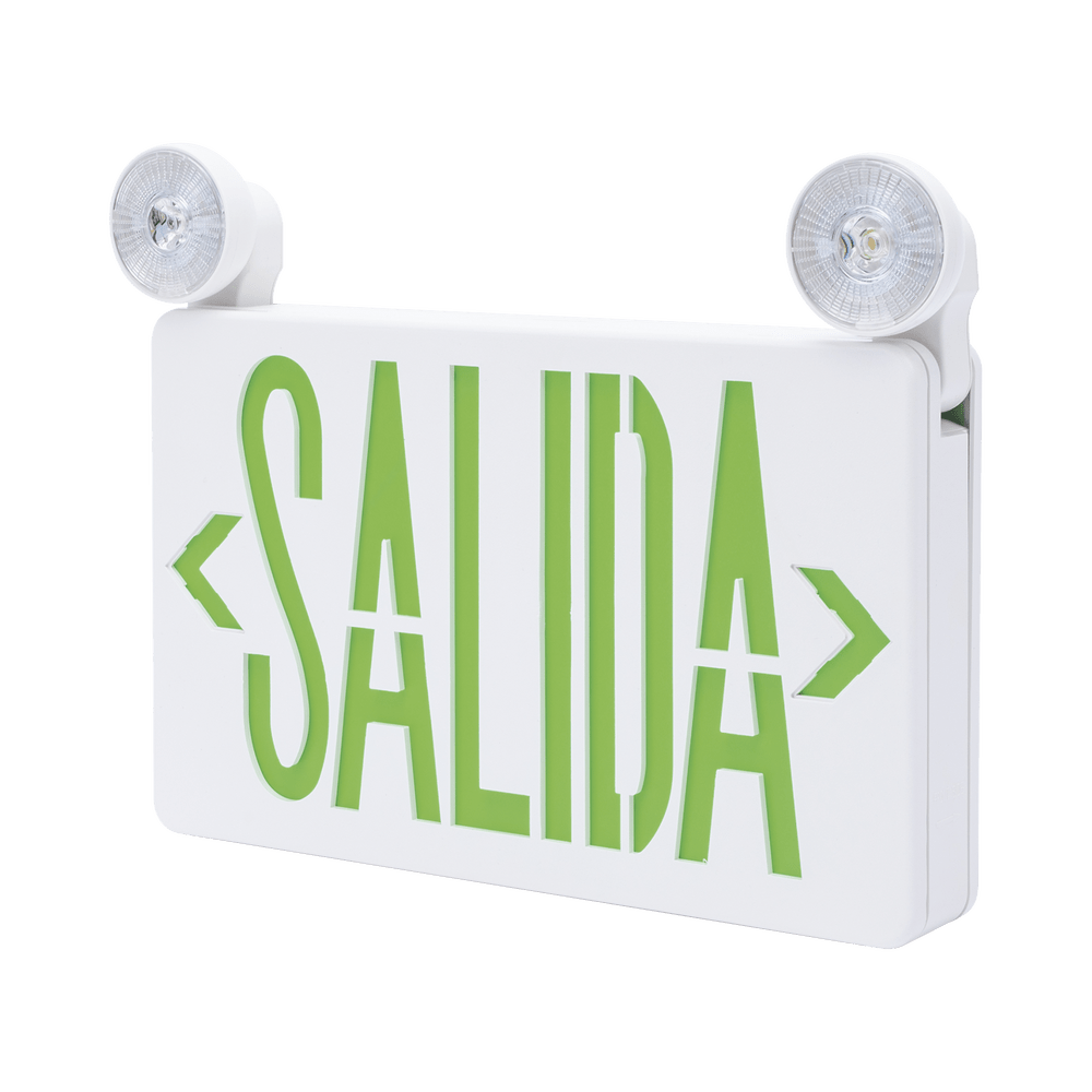 Letrero LED de SALIDA con Luz de Emergencia Montaje Universal (pared, lateral o Techo) Batería de Respaldo Incluida SFKDC860 - SILYMX