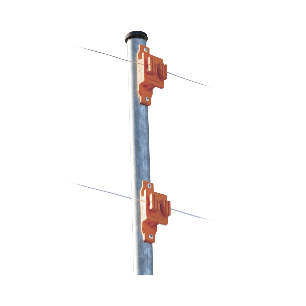Aislador de Paso color Naranja reforzado para cercos eléctricos, resistente al clima extremoso - SILYMX