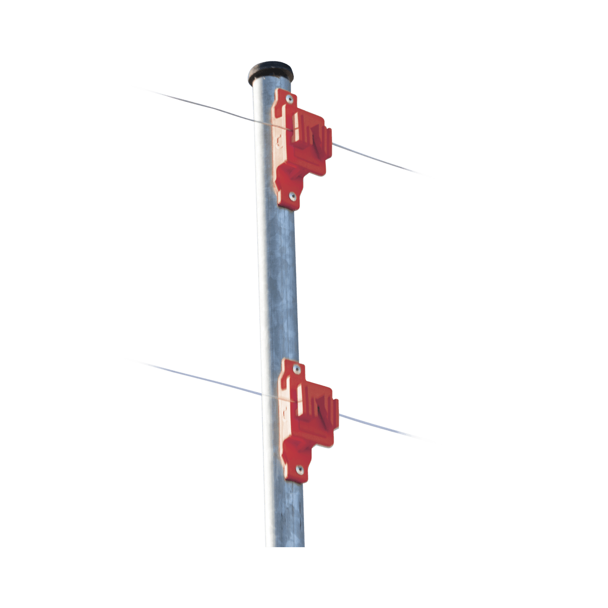 Aislador de Paso color Rojo reforzado para cercos eléctricos, resistente al clima extremoso - SILYMX