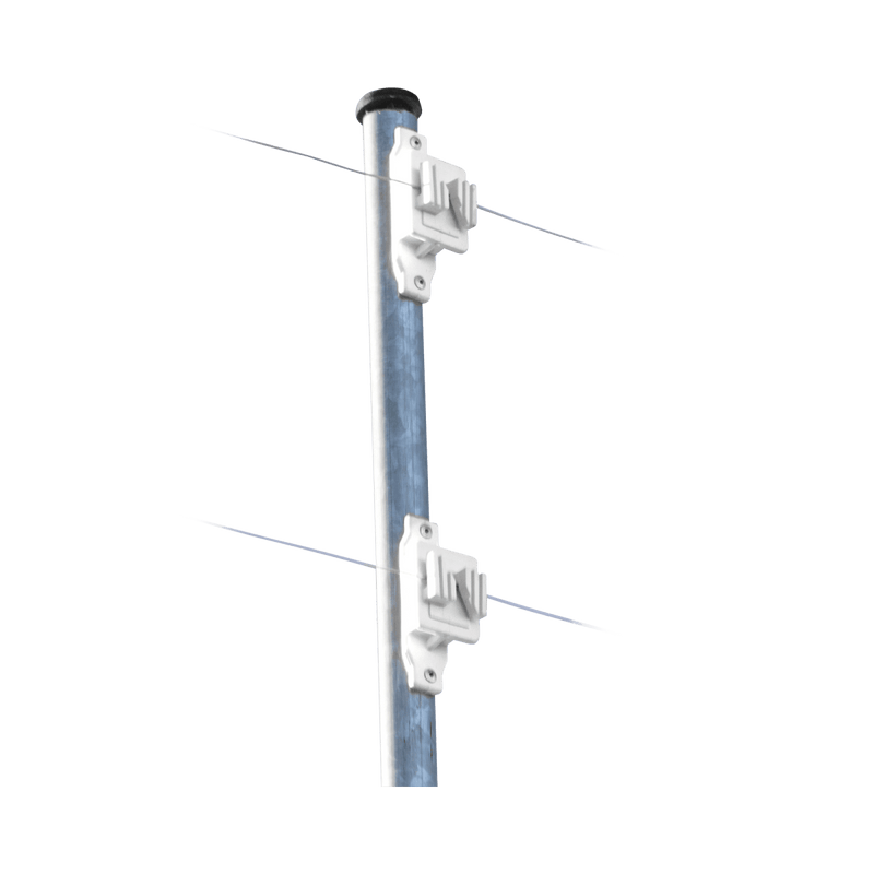 Aislador de Paso Blanco reforzado para cercos eléctricos, resistente al clima extremoso - SILYMX