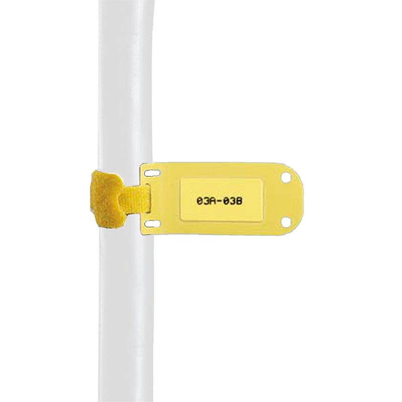 Paquete de 25 Marcadores de Identificación Autolaminados, de 33.3 x 76.2 mm, Uso Interior/Exterior, Color Amarillo - SILYMX
