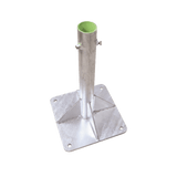 Base Para Mástil Hasta 2" Con Opresores, Base De 30 X 30 Cm Y Tubo De 50 Cm Ced. 30. Galv. Inmersión. SLM-BA-7G - SILYMX