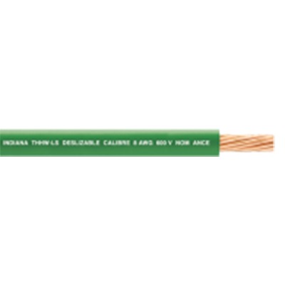 Cable 8 awg color verde,Conductor de cobre suave cableado. Aislamiento de PVC, autoextinguible. (Venta por Metro) - SILYMX