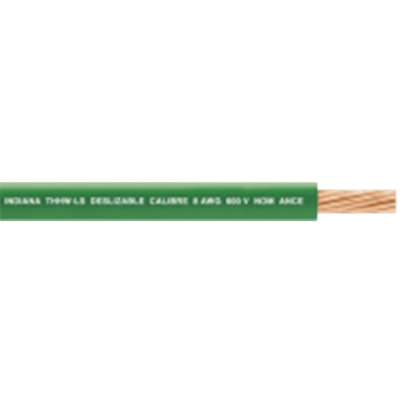 Cable Eléctrico de Cobre Recubierto THW-LS Calibre 14 AWG 19 Hilos Color Verde (100 metro) - SILYMX