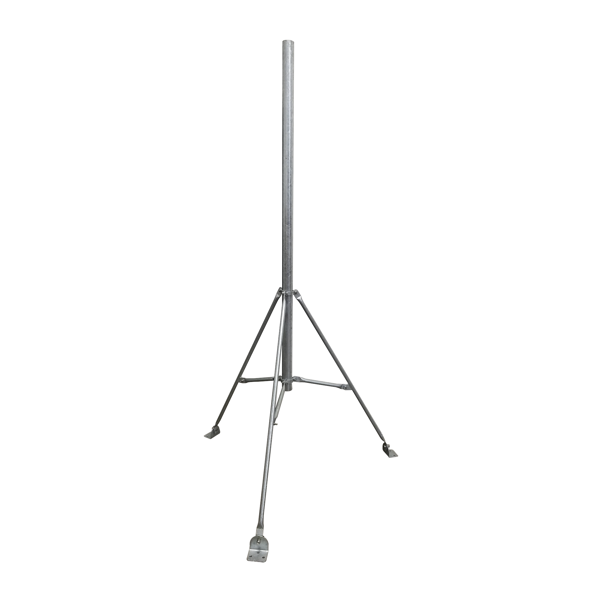 Mástil de 2" x 1.5 metros con Tripie para Instalación en losa. Acero Galvanizado en Caliente. - SILYMX