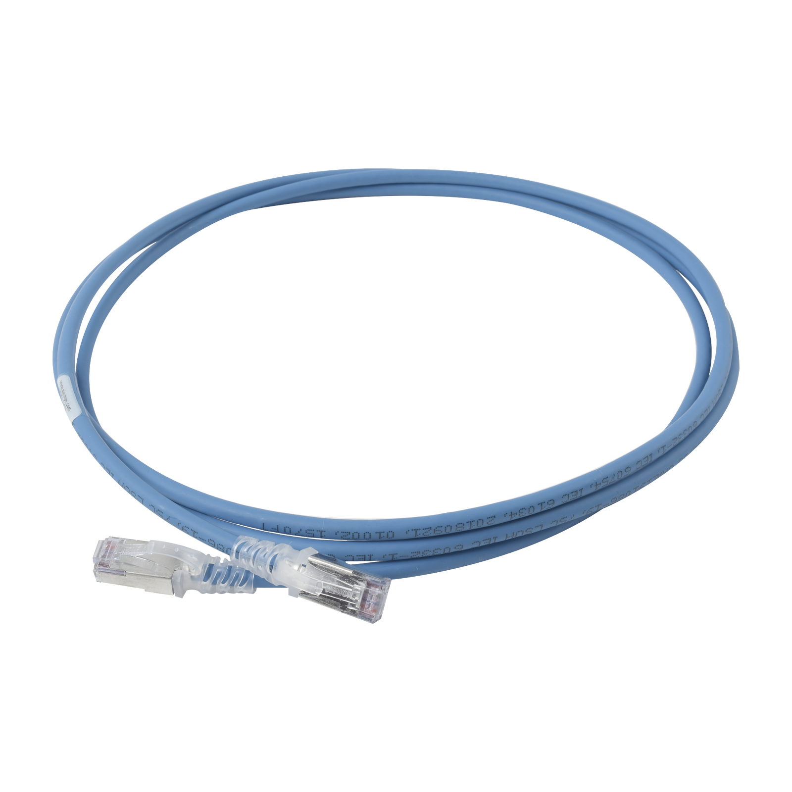 Patch Cord "Skinny" Cat6A Blindado S/FTP 7ft Diámetro Reducido 28 AWG Color Azul - SILYMX