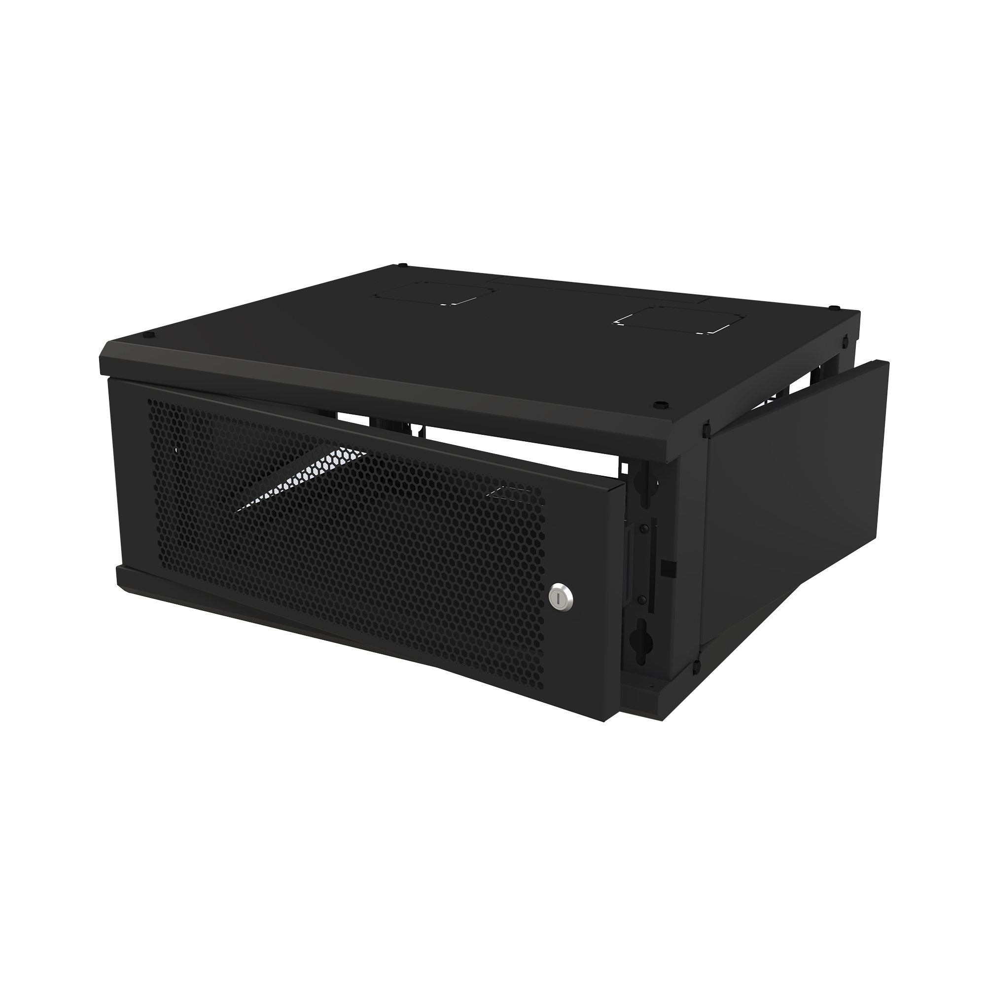 Gabinete de Pared Fijo, Con 4 Unidades de Rack, de 19 in, Fabricado en Acero, Puerta Perforada - SILYMX