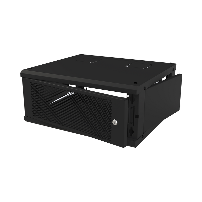 Gabinete de Pared Fijo, Con 4 Unidades de Rack, de 19 in, Fabricado en Acero, Puerta Perforada - SILYMX