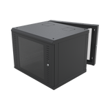 Gabinete Abatible de Pared (Con Marco Trasero) con Rack 19" de 12 Unidades. Ventana de Cristal Templado - SILYMX