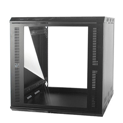 Gabinete para Montaje en Pared Cuerpo Fijo, con 12 Unidades de Rack, de 19in, Puerta de Cristal Templado, Fabricado en Acero - SILYMX