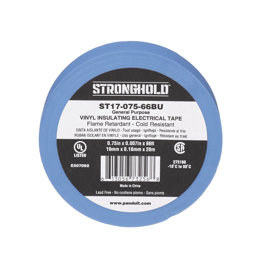 Cinta Eléctrica para Aislar de PVC Uso General Grosor de 0.18mm (7 mil) Ancho de 19mm y 20.12m de Largo Color Azul