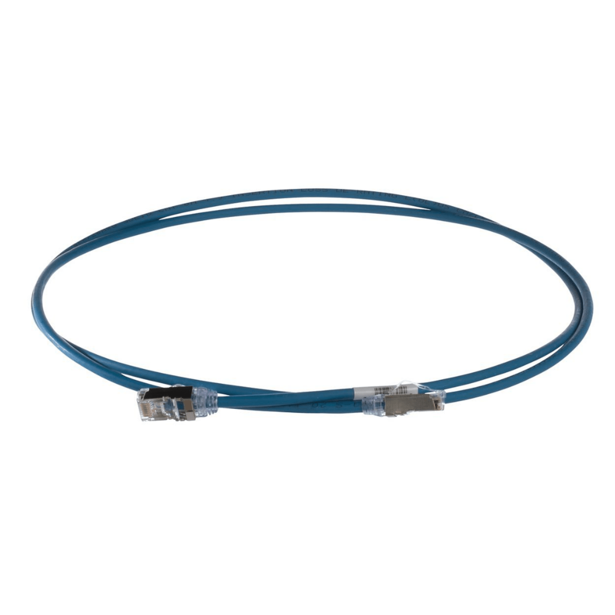 Patch Cord Cat6A, Diametro Reducido 28 AWG, Blindado S/FTP, CM/LS0H, 2m, Color Azul - SILYMX