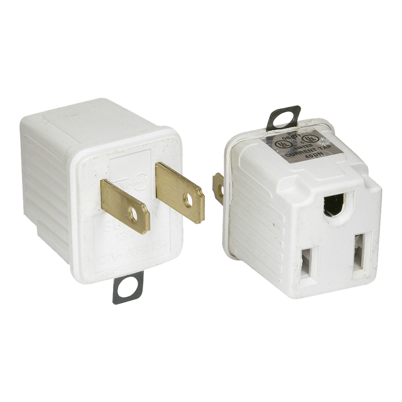 Adaptador clavija de aterrizado a polarizado 2 piezas ABS - SILYMX